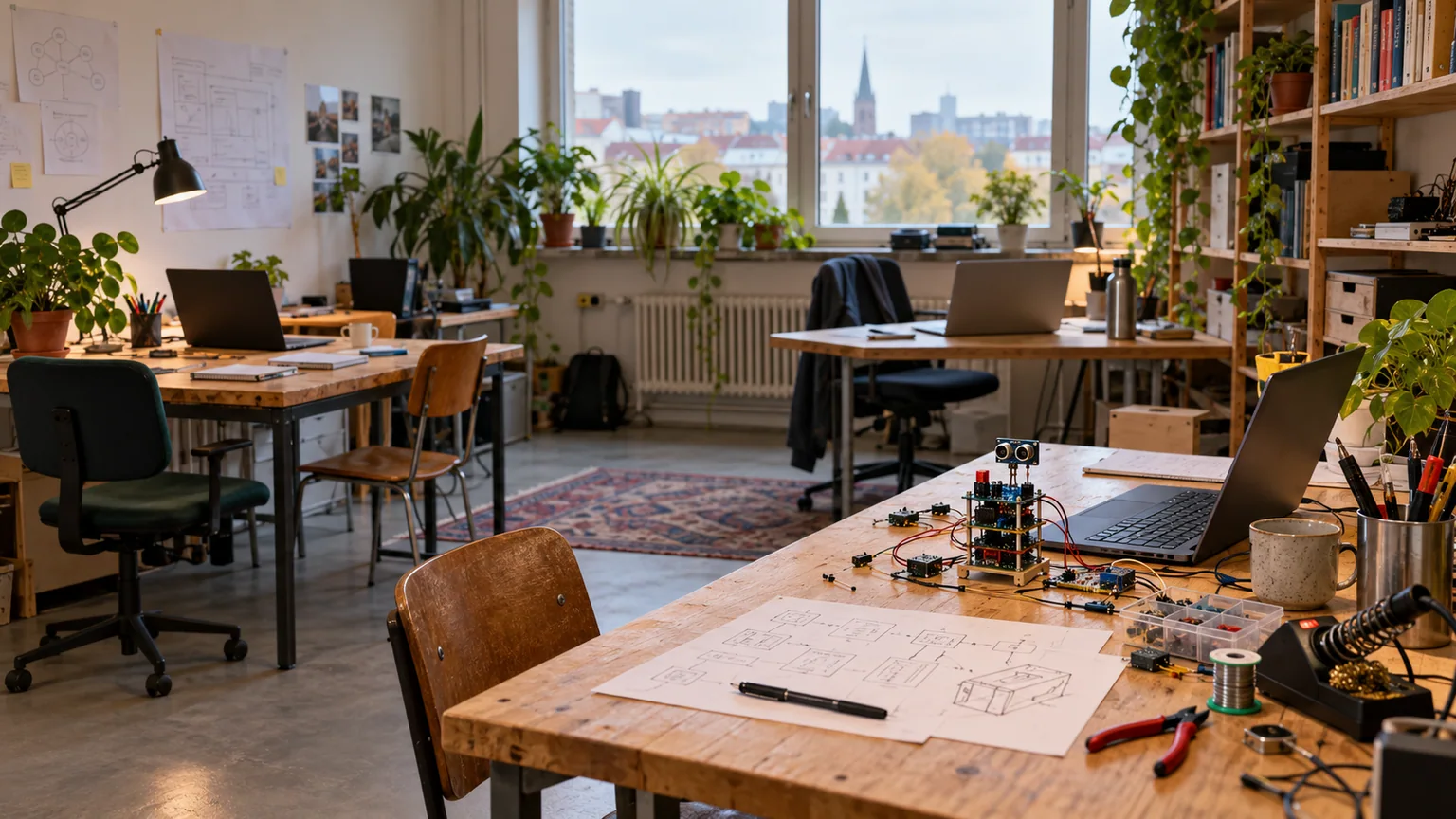 Arbeitsplätze für Entwicklung und Besprechungen